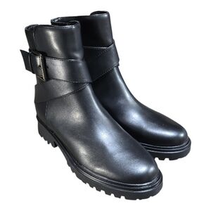 Unisa Unjezzo Ankle Boots Zipper Buckle Black Size 10 NWOT